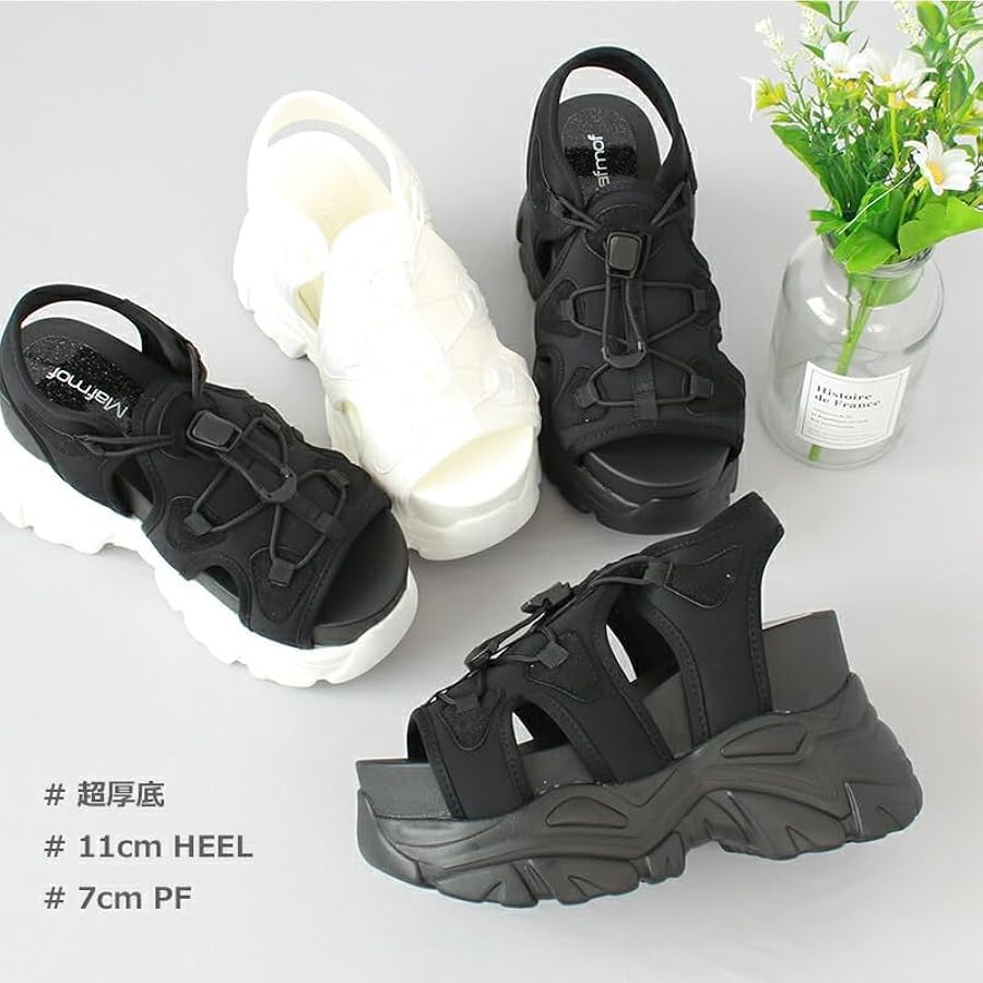 Amazon | [ルームナイン] 超厚底 11cm レースアップ 厚底
